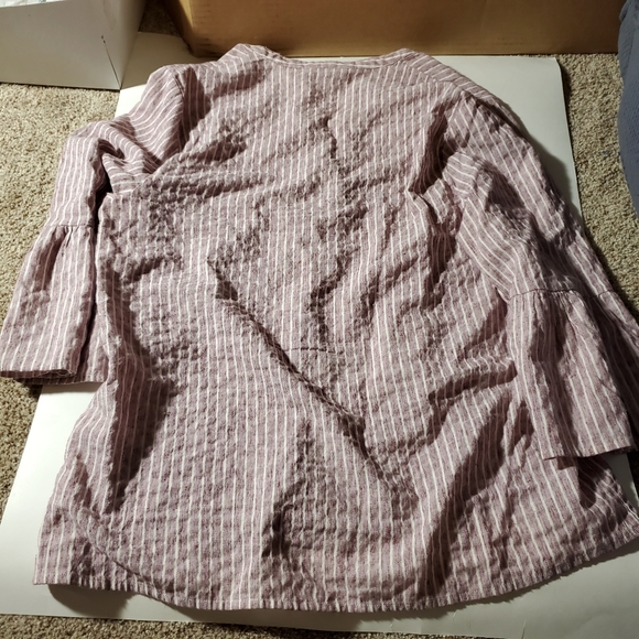 NWOT Lucky Brand Stripe Bell Sleeve Top - Picture 6 of 6